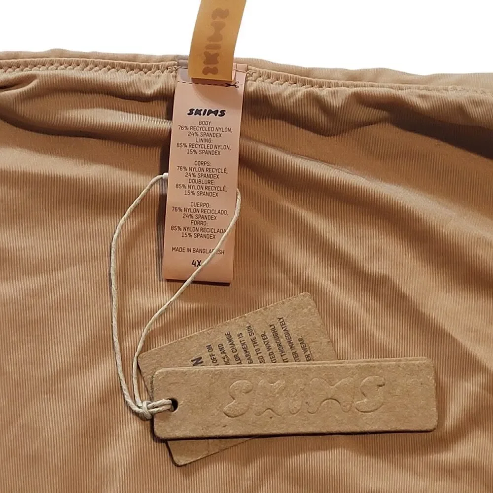 NEW SKIMS Plus Size 4X Ochre Swim Bikini Bottom Mid Rise High Cut Recycled Nylon